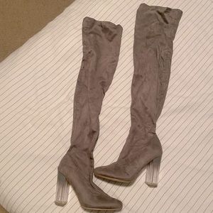 OTK gray heeled boots